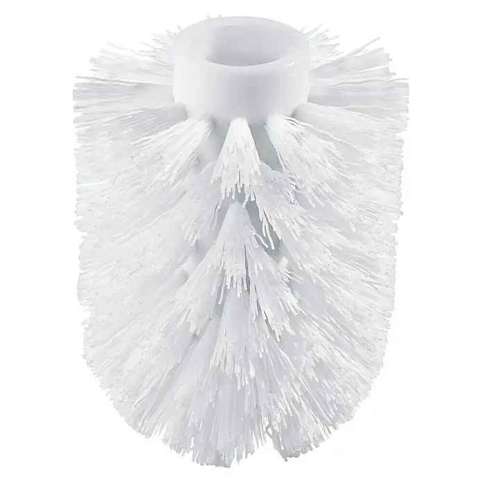 Grohe QuickFix Ersatzbürstenkopf - Kunststoff, Weiß - Detailaufnahme einer Toilettenbürste mit weißem Bürstenkopf und Griff, perfekt für die Badreinigung.