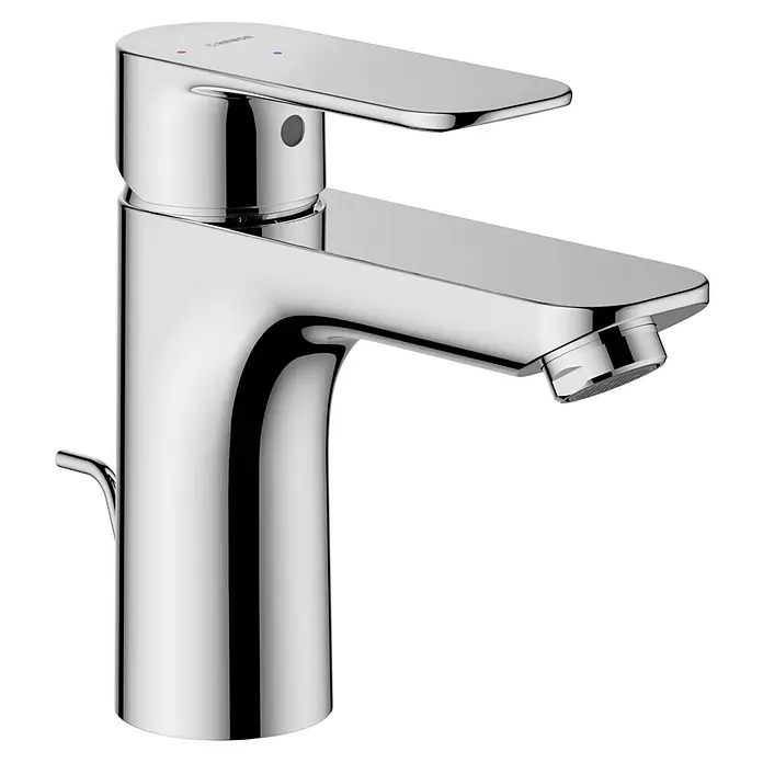 Hansa Pico Waschtischarmatur M-Size Coldstart - Ausladung Armatur: 112 mm, Chrom - Ein glänzender, moderner Wasserhahn aus Chrom mit flachem Auslauf und Hebel. Perfekt für jedes Badezimmer.