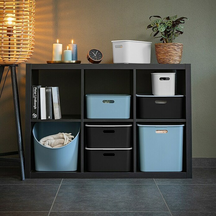 Sunware Sigma home Opbergbox cube box (l x b x h: 31 x 31 x 31 cm, Kunststof, Zwart, 25 l) | BAUHAUS