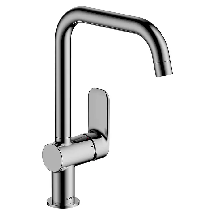 Hansa Pico Spültischarmatur - Chrom, Ausladung Armatur: 200 mm - Ein eleganter, verchromter Hansa-Wasserhahn mit schlankem Design, der Funktionalität und Stil in jeder Küche oder Badezimmer vereint.