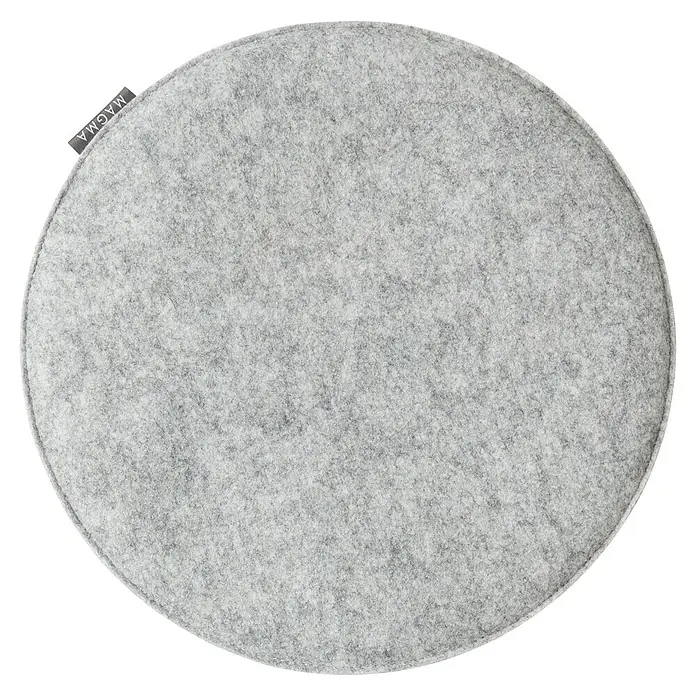 Sitzkissen rund Carl - Ø x H: 35 x 2 cm, Grau, 100 % Polyester - Grauer Magma-Sitzkissen aus Filz, ideal für Stühle oder Bänke. Bequem und stilvoll für jeden Raum.