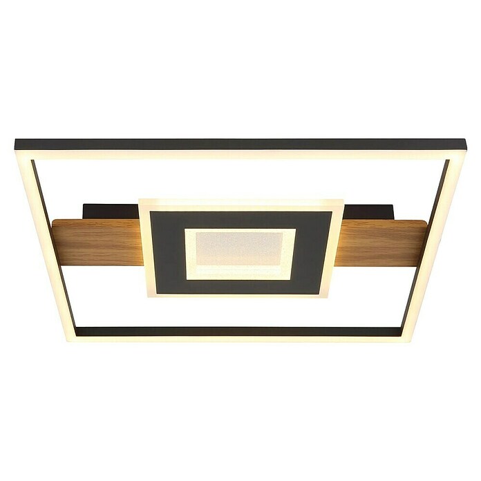 Globo LED stropna svjetiljka Pikara  (D x Š x V: 37,8 x 37,8 x 5 cm, Smeđa, 24 W, Boja svjetla: Topla bijela, 800 lm) | BAUHAUS