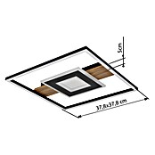 Globo LED stropna svjetiljka Pikara  (D x Š x V: 37,8 x 37,8 x 5 cm, Smeđa, 24 W, Boja svjetla: Topla bijela, 800 lm) | BAUHAUS