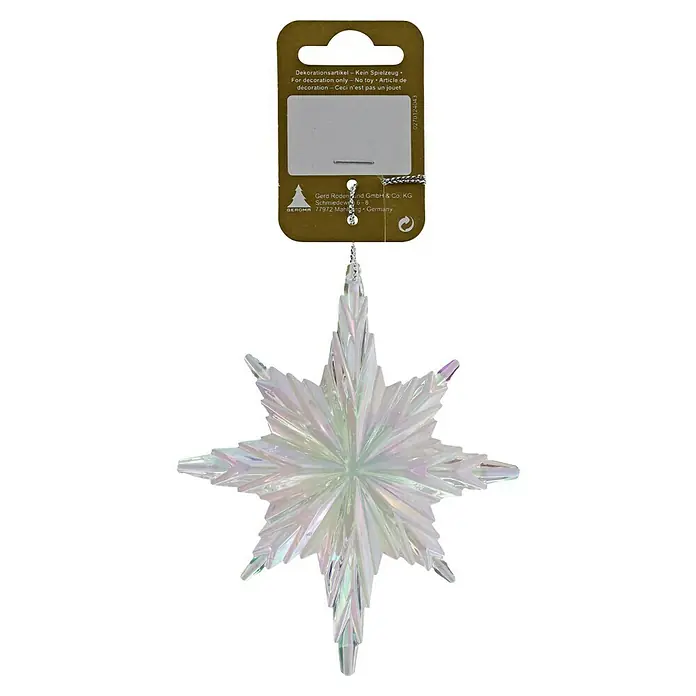 Christbaumschmuck Perlmuttstern - Perlmutt, Kunststoff, 19 x 10,5 x 10,5 cm - Funkelnder Weihnachtsstern-Anhänger mit schillernden Facetten, ideal für festliche Dekorationen.