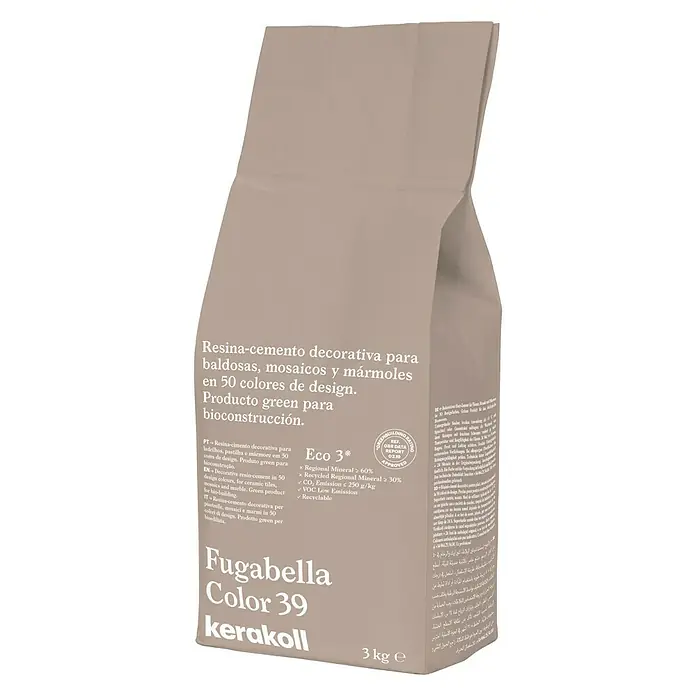 Kerakoll Mortero para juntas - cemento Fugabella - Color: 39, 3 kg - Fugabella Color 39 Kerakoll: Resina-cemento decorativa para baldosas, mosaicos y mármoles, producto ecológico para bioconstrucción.
