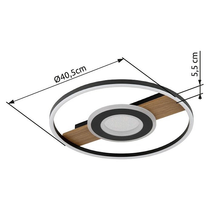 Globo LED stropna svjetiljka Pikara  (Smeđa, 24 W, Topla bijela) | BAUHAUS