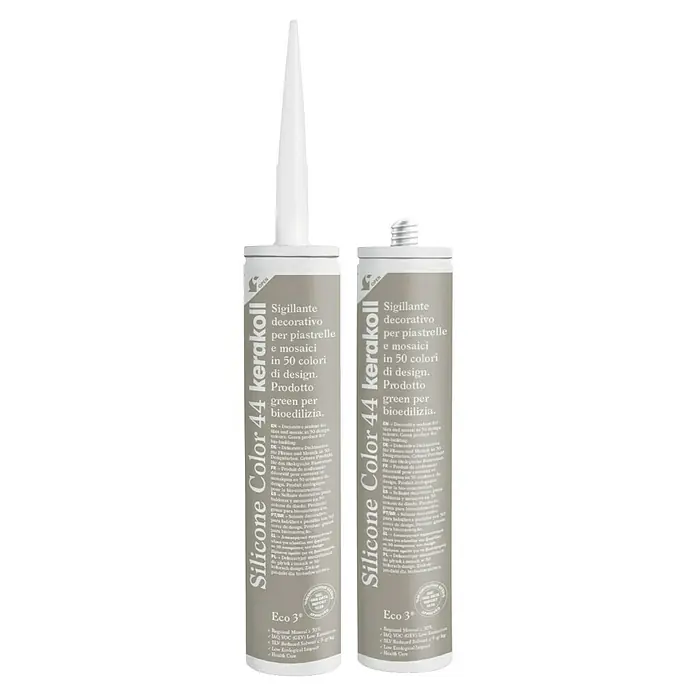 Kerakoll Silicona universal Color - Tono de color: 44, 310 ml - Dos tubos de Silicona Color 44 Kerakoll, un sellador decorativo para azulejos y mosaicos en 50 colores, un producto ecológico.