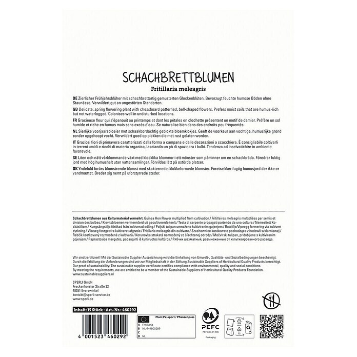 Sperli Bloembollen Wilde kievitsbloem (Fritillaria meleagris, Wit / Rood, 15 st.) | BAUHAUS