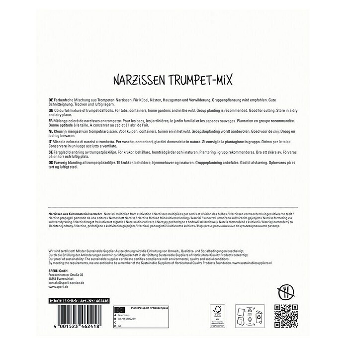 Sperli Bloembollen Maxi Trompet Narcis Mix (Narcissus pseudonarcissus, 15 st.) | BAUHAUS