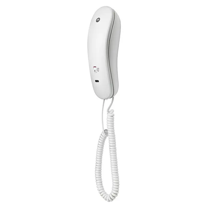 Motorola Teléfono fijo CT50 - Blanco - Teléfono Motorola blanco con cable de auricular. Ideal para comunicación clara en casa u oficina, con diseño elegante.