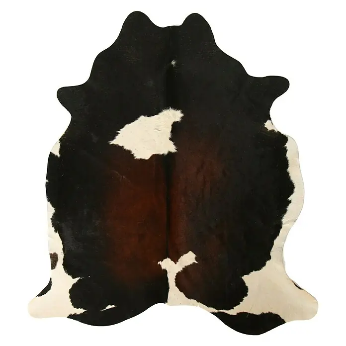 Esbeco Kuhfell - Exotisch Dunkel, 100 % Echtfell - Kuhfellteppich mit Schwarz-, Weiß- und Brauntönen. Ideal für einen rustikalen oder modernen Look.