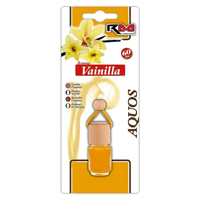 Rolmovil Ambientador de coche Aquos - Vainilla, Amarillo, 2 meses - Un ambientador de coche con aroma de vainilla de AQUOS que proporciona frescura hasta 60 días.