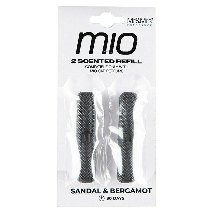 Mr & Mrs Fragrance Ambientador de coche recarga Mio (Sandal Bergamot, 45 días, 2 ud.) | BAUHAUS