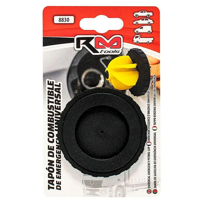 Rolmovil Tapón de reemplazo - Específico para: Depósitos con apertura Ø 30‑50 mm - Tapón de combustible de emergencia universal de KM Tools. Ideal para coches, furgonetas y camiones.