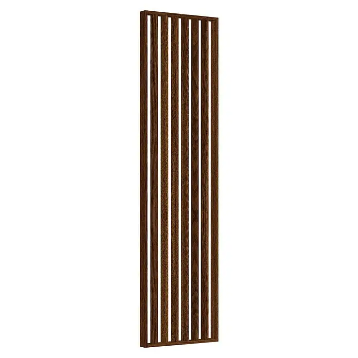 Mixpol Profile Raumteiler Brown Oak - 58 x 250 cm, Braun - Das Bild zeigt eine Holzwand mit einer rustikalen Textur und warmen Brauntönen, ideal für Hintergründe und Texturen.