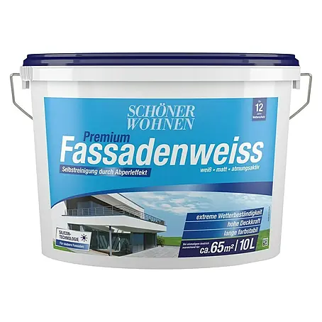 SCHÖNER WOHNEN-Farbe  Dispersionsfassadenfarbe Premium Fassadenweiß