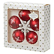 WEIHNACHTSKUGEL 5ER SET 6cm ROT DEKOR