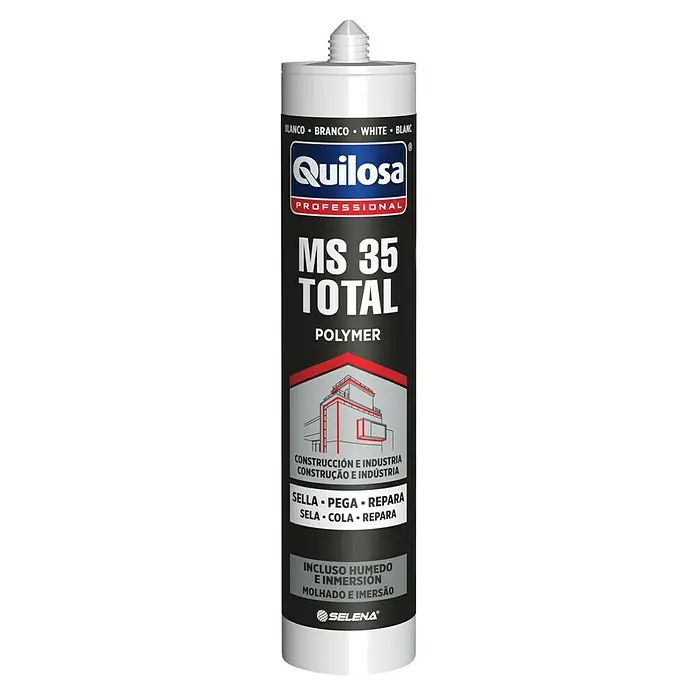 Quilosa Adhesivo y sellador Sintex MS 35 - Blanco, 300 ml - Cartucho de sellador de polímero total Quilosas MS 35, apto para la construcción y la industria, para uniones herméticas incluso en entornos húmedos.