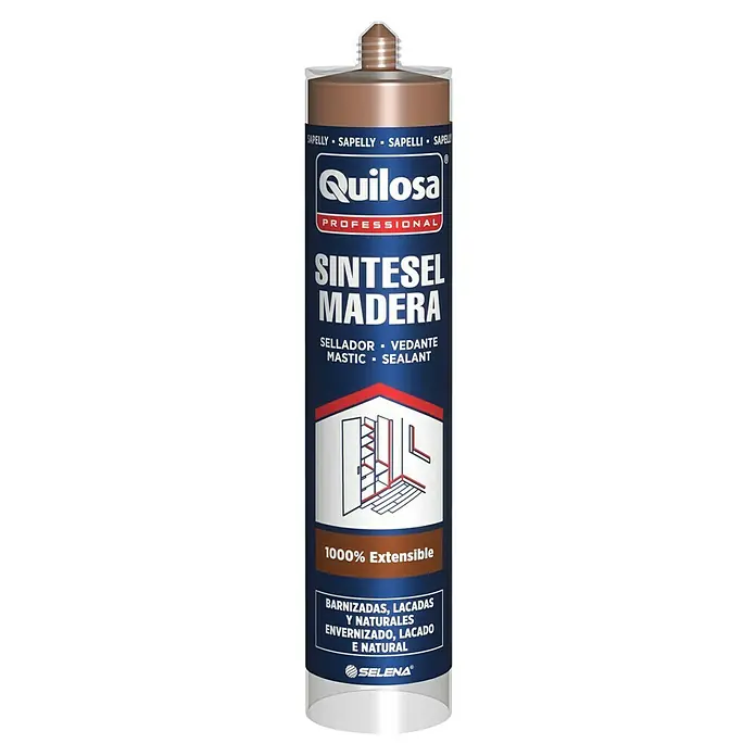 Quilosa Sellador para madera Sintesel - 300 ml, Sapelly - Tubo de sellador Quilosa Professional "Sintesel Madera" para madera, ideal para superficies barnizadas y naturales con extensibilidad del 1000%.