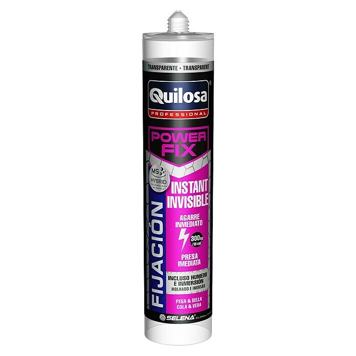 Quilosa Adhesivo para montaje Power Fix Instant Invisible (Cartucho) | BAUHAUS