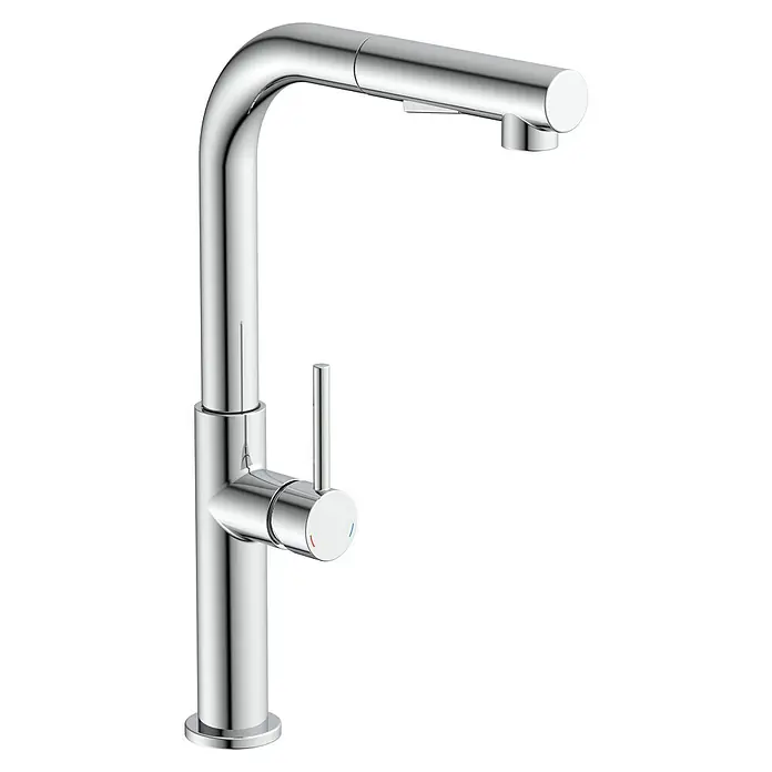 Mixomat Spültischarmatur Monza - Höhe: 36,5 cm, Chrom, Glänzend - Moderner Küchenarmatur mit schwenkbarem Auslauf und Einhebelmischer für einfache Bedienung. Glänzendes Chrom-Finish.