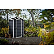 Keter Gerätehaus Manor 4x3 (Außenmaß inkl. Dachüberstand (B x T): 129 x 103 cm, Kunststoff, Anthrazit/Weiß) | BAUHAUS