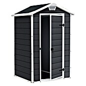 Keter Gerätehaus Manor 4x3 (Außenmaß inkl. Dachüberstand (B x T): 129 x 103 cm, Kunststoff, Anthrazit/Weiß) | BAUHAUS