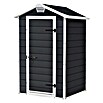 Keter Gerätehaus Manor 4x3 (Außenmaß inkl. Dachüberstand (B x T): 129 x 103 cm, Kunststoff, Anthrazit/Weiß) | BAUHAUS
