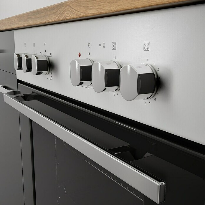Respekta Küchenzeile KB270WS (Breite: 270 cm, Mit Elektrogeräten, Schwarz)