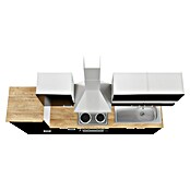 Respekta Küchenzeile KB270WS (Breite: 270 cm, Mit Elektrogeräten, Schwarz)
