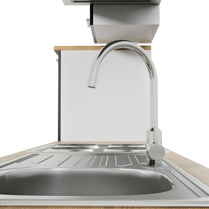 Respekta Küchenzeile KB270WS (Breite: 270 cm, Mit Elektrogeräten, Schwarz)
