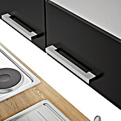 Respekta Küchenzeile KB270WS (Breite: 270 cm, Mit Elektrogeräten, Schwarz)