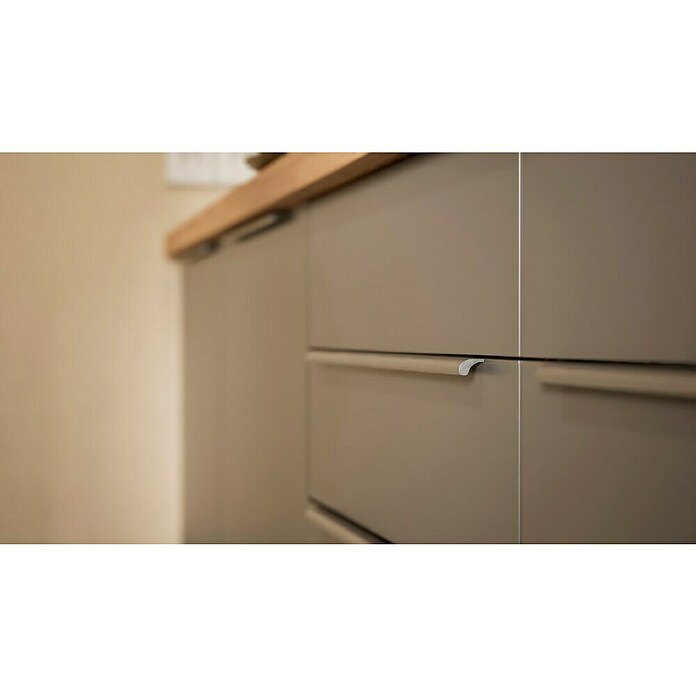 BAUHAUS Composición de cocina Marleen (Ancho: 340 cm, Gris, Color del cuerpo: Marrón, Con electrodomésticos) | BAUHAUS