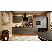BAUHAUS Composición de cocina Marleen (Ancho: 370 cm, Gris, Color del cuerpo: Marrón, Con electrodomésticos) | BAUHAUS