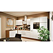 BAUHAUS Cocina esquinera Marleen (An x Pr: 370 x 170 cm, Blanco, Mate, Color del cuerpo: Marrón, Con electrodomésticos) | BAUHAUS