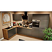 BAUHAUS Cocina esquinera Marleen (An x Pr: 340 x 170 cm, Gris, Mate, Color del cuerpo: Marrón, Con electrodomésticos) | BAUHAUS