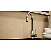 BAUHAUS Cocina esquinera Marleen (An x Pr: 280 x 170 cm, Blanco, Mate, Color del cuerpo: Marrón, Con electrodomésticos) | BAUHAUS