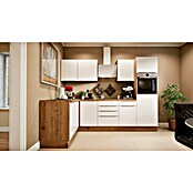 BAUHAUS Cocina esquinera Marleen (An x Pr: 280 x 170 cm, Blanco, Mate, Color del cuerpo: Marrón, Con electrodomésticos) | BAUHAUS