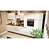 BAUHAUS Composición de cocina Marleen (Ancho: 370 cm, Blanco, Color del cuerpo: Marrón, Con electrodomésticos) | BAUHAUS