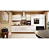 BAUHAUS Composición de cocina Marleen (Ancho: 370 cm, Blanco, Color del cuerpo: Marrón, Con electrodomésticos) | BAUHAUS