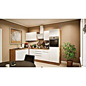 BAUHAUS Cocina esquinera Marleen (An x Pr: 280 x 170 cm, Blanco, Mate, Color del cuerpo: Marrón, Con electrodomésticos) | BAUHAUS