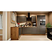 BAUHAUS Cocina esquinera Marleen (An x Pr: 310 x 170 cm, Gris, Mate, Color del cuerpo: Marrón, Con electrodomésticos) | BAUHAUS