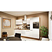 BAUHAUS Composición de cocina Marleen (Ancho: 310 cm, Blanco, Color del cuerpo: Marrón, Con electrodomésticos) | BAUHAUS