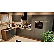 BAUHAUS Cocina esquinera Marleen (An x Pr: 370 x 170 cm, Gris, Mate, Color del cuerpo: Marrón, Con electrodomésticos) | BAUHAUS