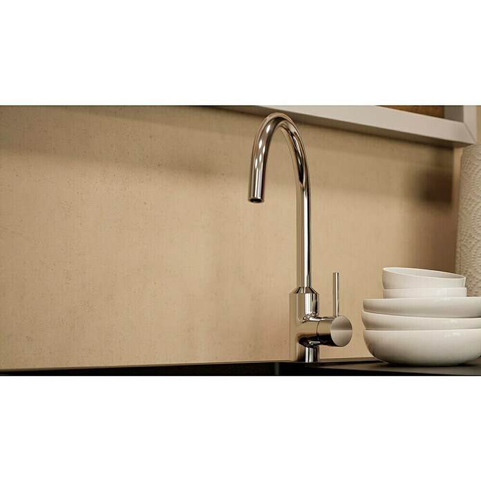 BAUHAUS Cocina esquinera Marleen (An x Pr: 370 x 170 cm, Gris, Mate, Color del cuerpo: Marrón, Con electrodomésticos) | BAUHAUS