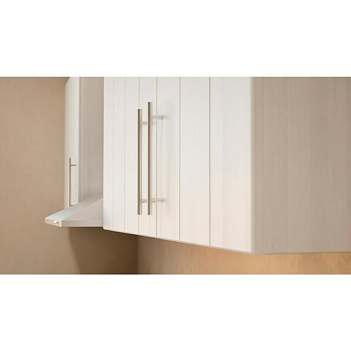 Respekta Premium Composición de cocina (Ancho: 220 cm, Con dispositivos eléctricos, Réplica de alerce blanco)