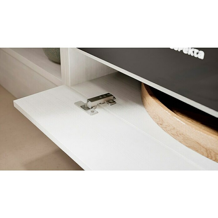 Respekta Premium Composición de cocina (Ancho: 210 cm, Con dispositivos eléctricos, Réplica de alerce blanco)