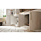 Respekta Premium Composición de cocina (Ancho: 300 cm, Con dispositivos eléctricos, Réplica de alerce blanco)