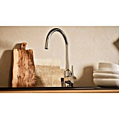 BAUHAUS Composición de cocina Marleen (Ancho: 280 cm, Blanco, Color del cuerpo: Marrón, Con electrodomésticos) | BAUHAUS