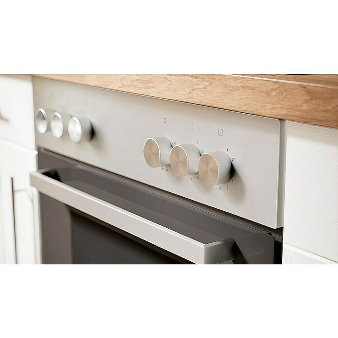 Respekta Premium Composición de cocina (Ancho: 220 cm, Con dispositivos eléctricos, Réplica de alerce blanco)